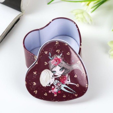 Casket Metal Heart "A couple on a date" 4x7x7 cm-1