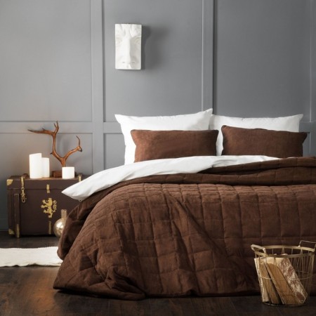 Software "Soft": a bedspread 160 x 220 cm, pillowcase 40 x 40 cm - 2 pcs, color wenge