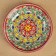 Plate of the Rishtan ceramics "Kalam", 23 cm, red-yellow, Mix patterns