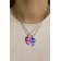 Kulons "Demetrons" Bright hearts, the color is pink blue in silver, 45 cm