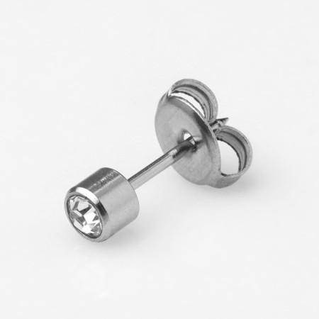Disposable pistol for piercing, earring included "classics", white color in silver-7