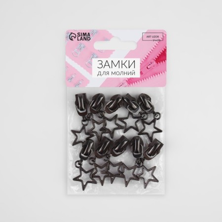 Semi -automatic castle for lightning "Spiral", No. 7, decorative, 10 pcs, black nickel color-2