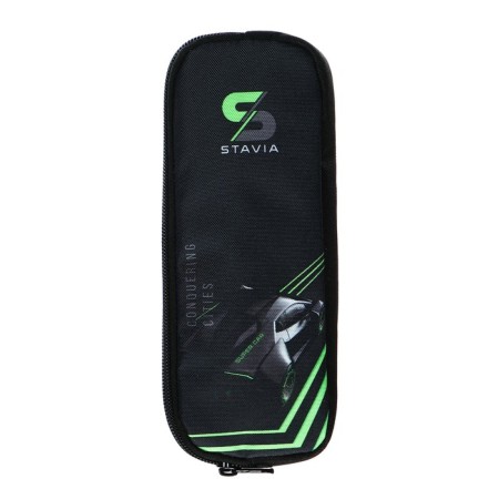 Penal soft, 2 compartments, voluminous, 90 x 220 x 40 mm, Stavia "Super Car" Black/Green 86207