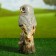 Garden figure "Owl on the stump" gray, 28cm