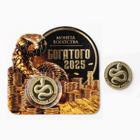 New Year's coin "Rich 2025" for the New Year, Diam. 2.2 cm-1