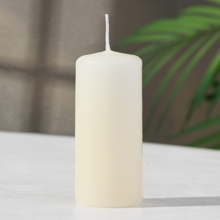 Candle - Aromatic cylinder "Vanilla", 4x9 cm, 11 hours, 88 g, beige