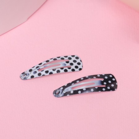 Invisibility for hair "Baby" (set 12 pcs) peas, 3 cm, black and white