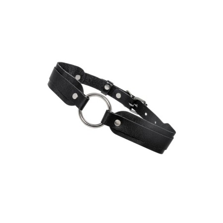 Pecado BDSM chocker, with rounded corners, genuine leather, black-3