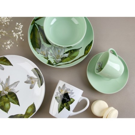 Ceramic Lemon Flowers ceramic plate, 22.5 cm, green color-8
