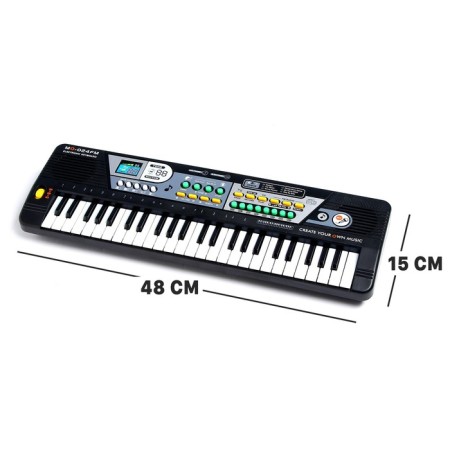The synthesizer "Little musician", with a microphone, 49 keys, black color-1