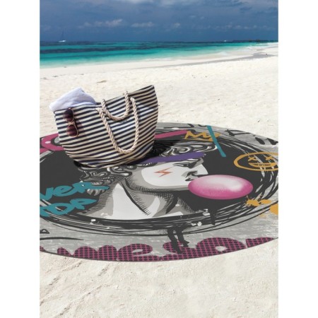 Pareo and beach rug "Graffiti David", D = 150 cm-1