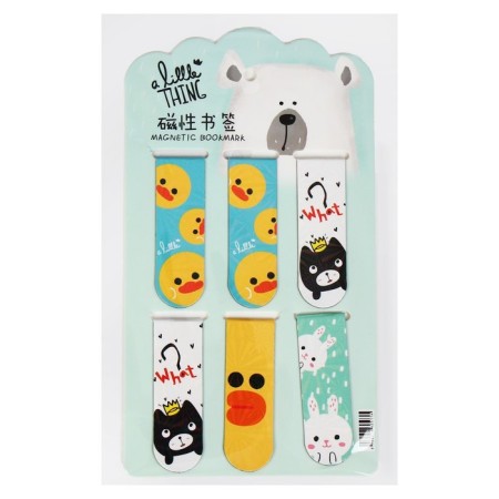 A set of magnetic bookmark for books Calligrata 6 pieces, "animals", mix-7