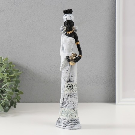 Polystone souvenir "African in a white with a golden jug" 5x8x31.5 cm