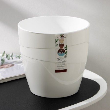 Kashpo for flowers with an insert "grace", 4.5 l, white color-2