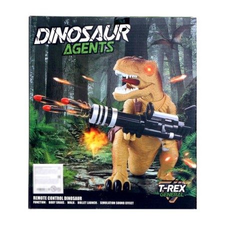 The dinosaur radio-controlled T-Rex, shoots missiles, works from batteries, mix-6