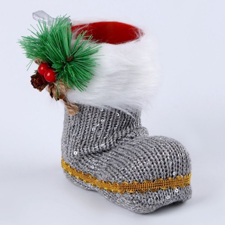 New Year! Candy "Boot", with a spruce branch, color mix-6
