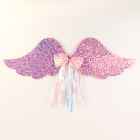 Carnival set "Angel" 2 items: skirt, wings, pink color-3