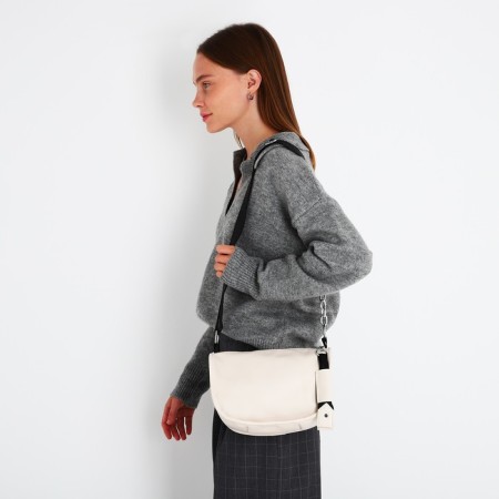 Cross-Bodi Bag on a zipper, beige color-5