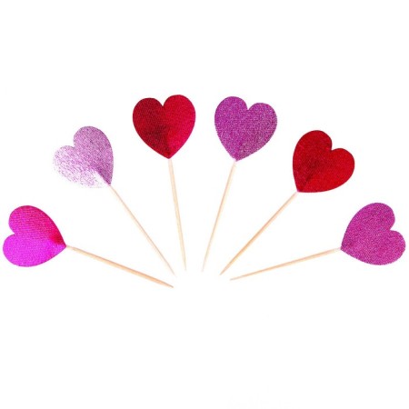 Hearts of heart, set 6 pcs, color mix-2