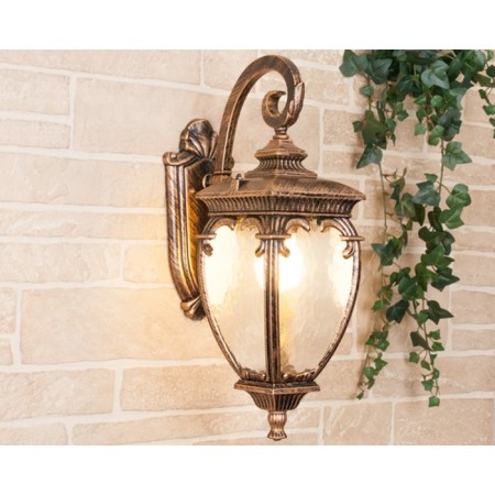 Elektrostandard lamp, 60 watts, E27, IP44, wall, Andromeda D Black gold