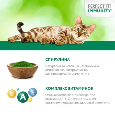 Wet feed Perfect Fit immunity for cats, turkey, spirulina, spider, 75 g-5