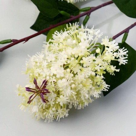 Flowers artificial "Lilac branch" 68x7 cm, white-1