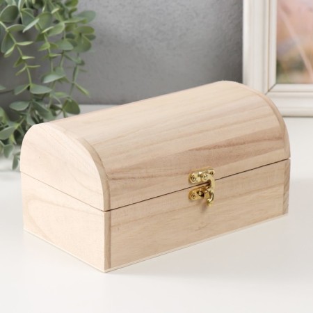 Casket wood for painting "chest" Castle hook 19.5x12x10.5 cm