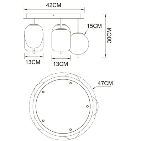 Ceiling chandelier Arte Lamp Freddie A2231PL-5PB, E14, 5x40 W, 47x47x30 cm, copper-1