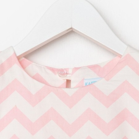 Платье для девочки KAFTAN «Зигзаг», размер 30 (98-104), цвет белый/розовый-8