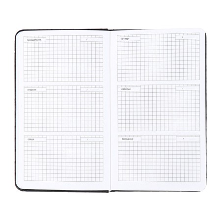 Planing pocket incomparable 80 sheets, 100 x 170mm, Devente.elizabeth, a solid cover of leatherette with foam, Slocation, Block 70, Black-11