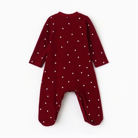 Details for children with closed legs "Bear", burgundy color, height 56-4