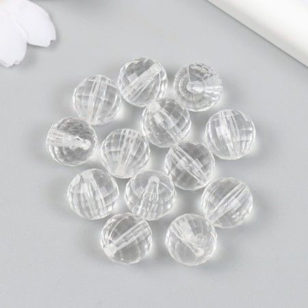 Beads for creativity plastic "Balls with faces - crystal" D = 1.3 set 20 g-1