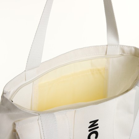 A bag-shop with a zipper, from textiles, white color-2