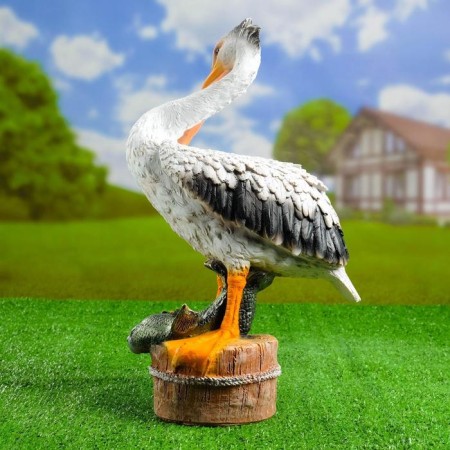 Garden figure "Pelican with fish" 26x17x44cm-1