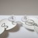 Earrings Metal "Azelia" circles, trio, white color