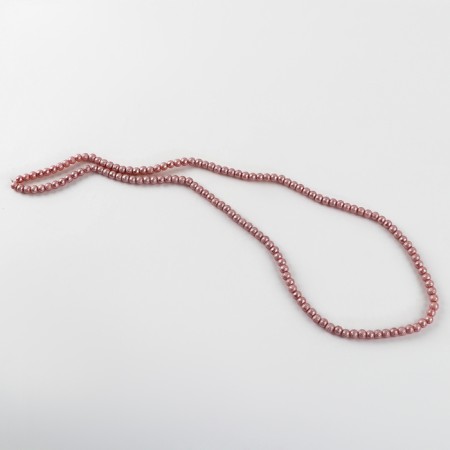Glass beads, set 140 pcs., Size 1 pc. - 6 mm, pink color-1