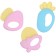 A set of silicone teeters to the “baby”, with a rattle, 3 pcs, I crush me