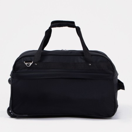 Road bag on wheels, a lightning department, with an increase, an outer pocket, a long belt, black color is black-1