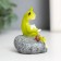 Souvenir Polystone "Frog on a stone with a snail - reading" 5.2x5.7 cm