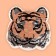 Thermal appliance is bilateral “tiger”, with sequins, 22 × 22.5 cm, gold/pink color