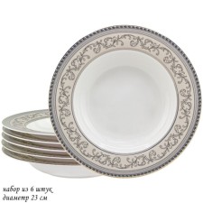 A set of deep plates of Lenardi Eleagant, D = 23 cm, 6 pcs