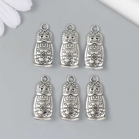 Decor for creativity Metal "Matryoshka" silver 2.7x1.1 cm-2