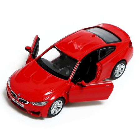 Metal machine BMW M4 Coupe, 1:32, inertia, doors open, red color-3
