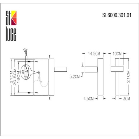 Wall lamp ST LUCE. SL6000.301.01. Pances. 1x7 W, LED, 3000K, 300 LM, 10x21 cm, black color-9