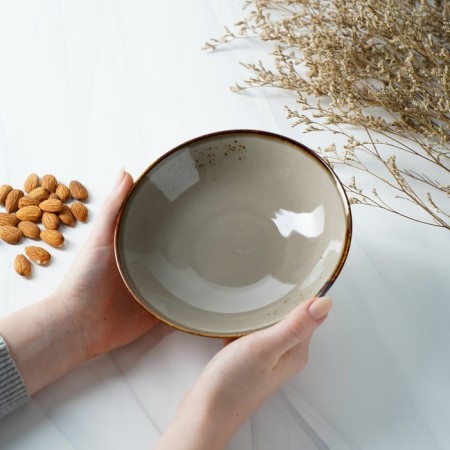 Porcelain salad Magistro "Cerera", 400 ml, d = 16.2 cm, brown color-6