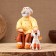 Kovrovsky toy "Bench Grandfather with a dog", ceramics