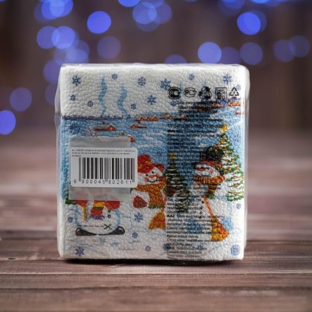 New Year's napkins paper "Harmony of color multicolor. Snowmen", 24*24 cm, 50 sheets-4