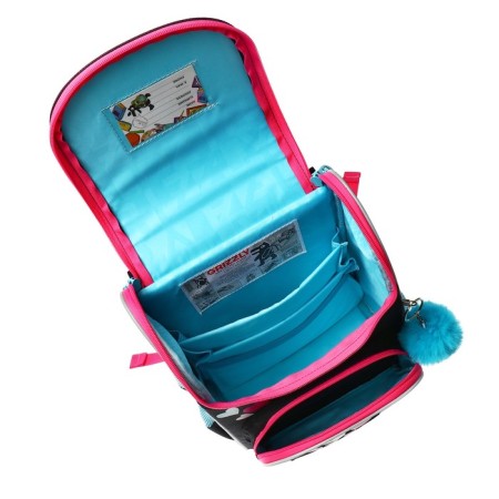School standard, 33 x 25 x 13 cm, Grizzly, + bag for shoes, plush, black-7