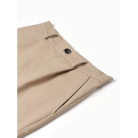 Shorts for a boy, minku: eco style, dark beige color, height 122 cm-1