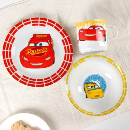 Set of dishes, 3 objects: plate Ø 16.5 cm, bowl Ø 14 cm, mug 200 ml, car-1